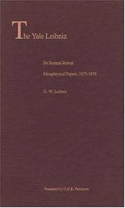 Cover of: De summa rerum by Gottfried Wilhelm Leibniz