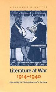 Cover of: Literature at war, 1914-1940 by Wolfgang Natter