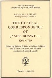 Cover of: The general correspondence of James Boswell, 1766-1769