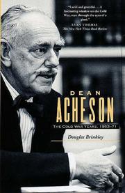 Dean Acheson by Douglas Brinkley