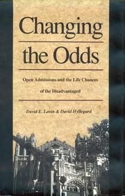 Changing the odds by David E. Lavin