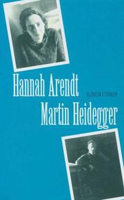 Cover of: Hannah Arendt/Martin Heidegger by Elżbieta Ettinger