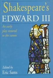 Cover of: Shakespeare's Edward III by edited by Eric Sams.