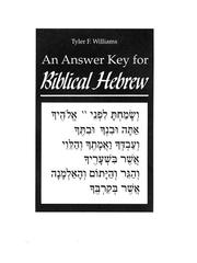 Cover of: An Biblical Hebrew, First Ed. (Answer Key): A Supplement to the First Edition Text and Workbook (Yale Language Series)