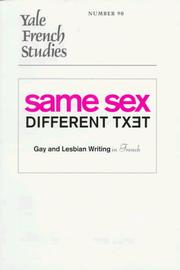 Cover of: Yale French Studies, Number 90: Same Sex/Different Text? Gay and Lesbian Writing in French (Yale French Studies Series)