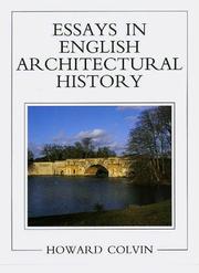 Cover of: Essays in English architectural history