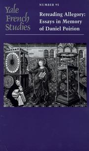 Cover of: Yale French Studies, Number 95: Rereading Allegory: Essays in Memory of Daniel Poirion (Yale French Studies Series)