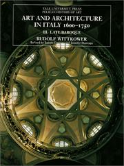 Art and architecture in Italy, 1600-1750 by Rudolf Wittkower