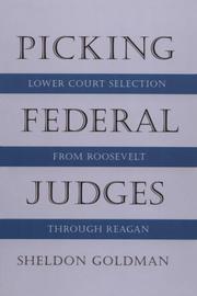 Cover of: Picking Federal Judges by Sheldon Goldman