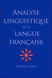 Cover of: Analyse linguistique de la langue française