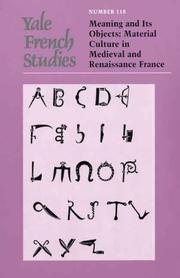 Cover of: Yale French Studies, Number 110: Meaning and Its Objects (Yale French Studies Series)