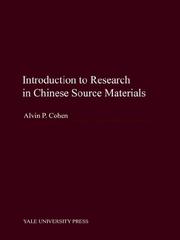 Cover of: Introduction to Research in Chinese Source Materials