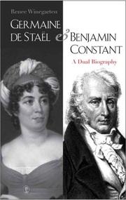 Cover of: Germaine de Stael and Benjamin Constant by Renee Winegarten