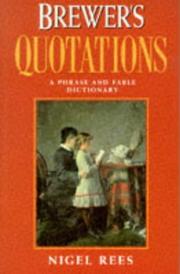 Cover of: Brewer's Quotations: A Phrase and Fable Dictionary (Brewer's)