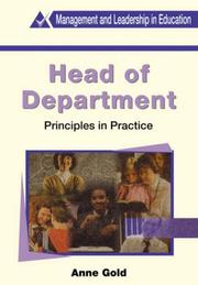 Cover of: Head of Department: Principles in Practice (Management and Leadership in Education)