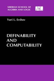 Cover of: Definability and computability
