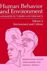 Cover of: Environment and culture by edited by Irwin Altman, Amos Rapoport, and Joachim F. Wohlwill.