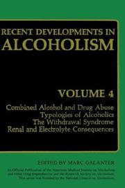 Cover of: Recent Developments in Alcoholism by Marc Galanter