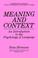 Cover of: Meaning and context