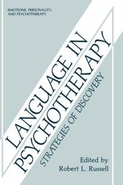 Cover of: Language in Psychotherapy by Robert L. Russell