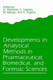 Cover of: Developments in analytical methods in pharmaceutical, biomedical, and forensic sciences