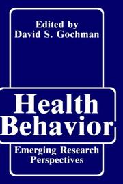 Cover of: Health behavior: emerging research perspectives