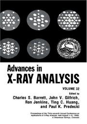 Cover of: Advances in X-Ray Analysis: Volume 32 (Advances in X-Ray Analysis)