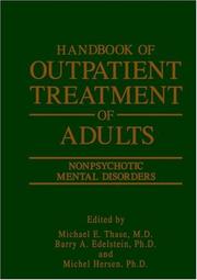 Cover of: Handbook of outpatient treatment of adults: nonpsychotic mental disorders
