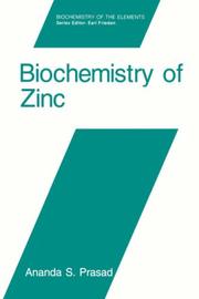 Cover of: Biochemistry of zinc by Ananda S. Prasad