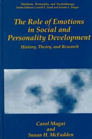 Cover of: The role of emotions in social and personality development: history, theory, and research