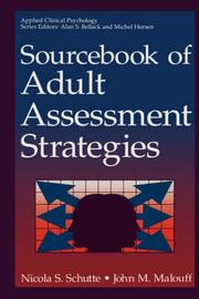 Cover of: Sourcebook of adult assessment strategies by Nicola S. Schutte