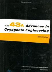 Cover of: Advances in Cryogenic Engineering by Peter Kittel