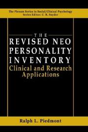 Cover of: The revised NEO Personality Inventory by Ralph L. Piedmont