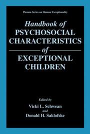 Cover of: Handbook of Psychosocial Characteristics of Exceptional Children (The Springer Series on Human Exceptionality) by 
