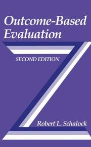 Cover of: Outcome-Based Evaluation (Second Edition) by Robert L. Schalock