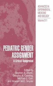 Cover of: Pediatric Gender Assignment: A Critical Reappraisal (Advances in Experimental Medicine and Biology)