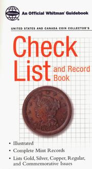 Cover of: Check list and record book of United States and Canadian coins. by 