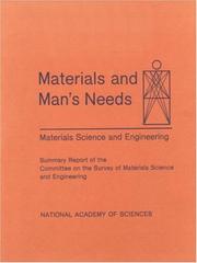 Cover of: Materials and man's needs by National Academy of Sciences U.S.