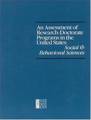 Cover of: An Assessment of research-doctorate programs in the United States--social and behavioral sciences