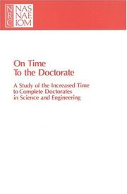 Cover of: On Time to the Doctorate by Office of Scientific and Engineering Personnel, National ResearchCouncil