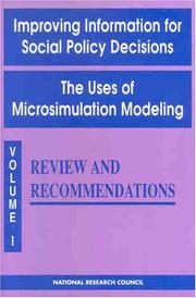 Cover of: Improving Information for Social Policy Decisions: The Uses of Microsimulation Modeling : Review and Recommendations (Improving Information for Social Policy Decisions)