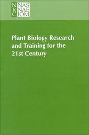Cover of: Plant biology research and training for the 21st century
