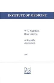 Cover of: WIC Nutrition Risk Criteria: A Scientific Assessment