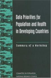 Cover of: Data priorities for population and health in developing countries | 