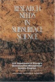 Cover of: Research Needs in Subsurface Science | National Research Council (US)