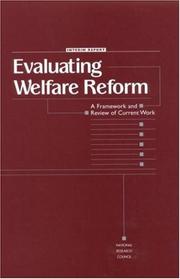 Cover of: Evaluating Welfare Reform: A Framework and Review of Current Work, Interim Report (Compass Series (Washington, D.C.).)