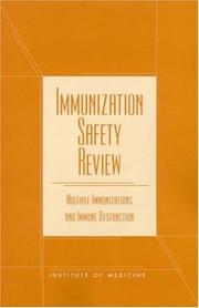 Cover of: Immunization Safety Review by Gregg A. Lewis, Institute of Medicine