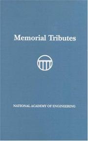 Cover of: Memorial Tributes by National Academy of Engineering.