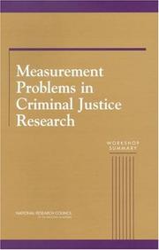 Measurement Problems in Criminal Justice Research by National Research Council (US)