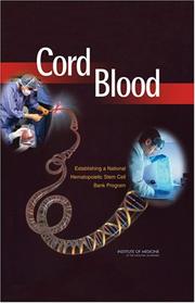 Cover of Cord Blood by committee on establishing a national cord blood stem cell bank program